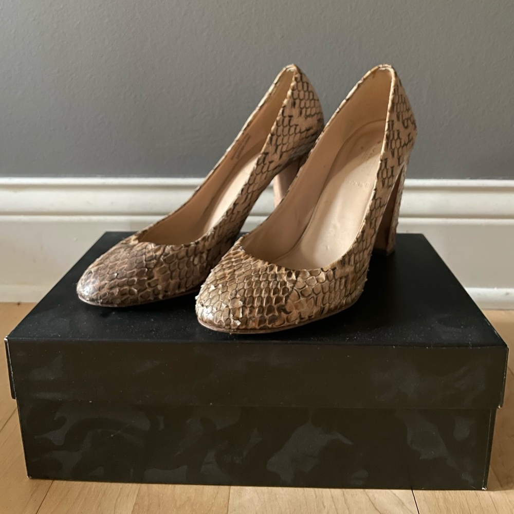 J Crew Collection Allie Snakeskin Pumps 7.5